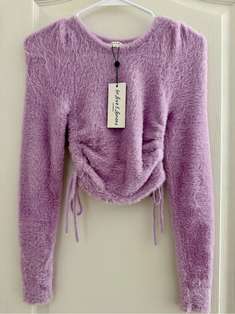 For Love & Lemons Plush Lavender Fuzzy Knit Top